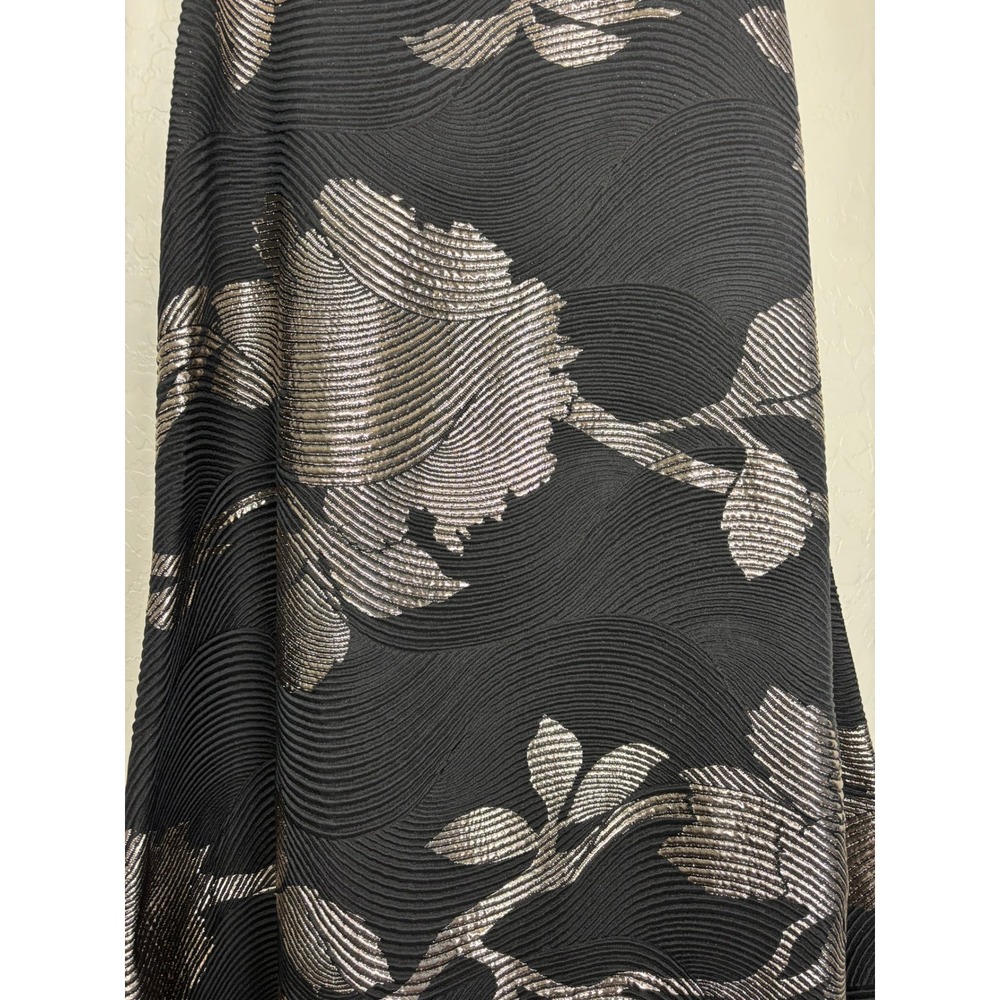 NEW Rickie Freeman Teri Jon Black Gold Floral Jacquard Gown Dress Size 12 2313 - Picture 4 of 8